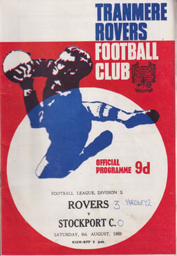 Tranmere Rovers v Stockport County Match Programme 1969-08-09